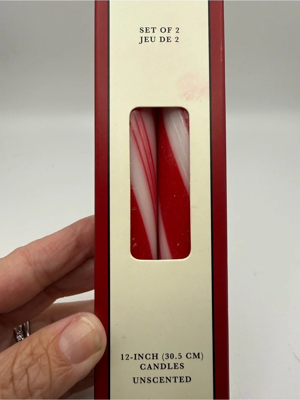 Williams Sonoma Red and White Taper Candles (Box)